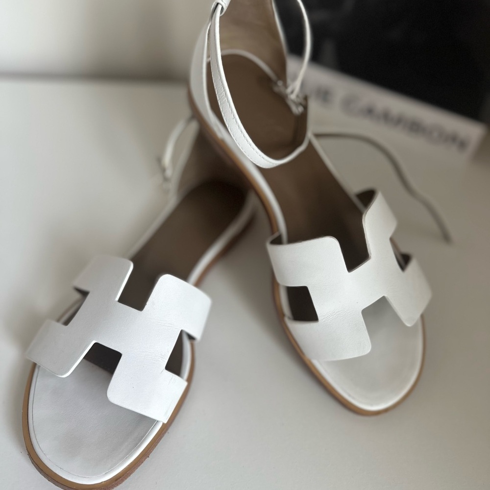 Hermes White Santorini Sandals